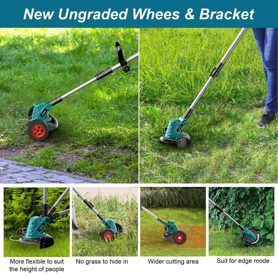 Gisam Bürstenloser Elektrischer Rasenmäher Kabelloser Garten-Grasschneider für Makita LXT 18V Akku, Länge: 105-135 cm - Bild 2