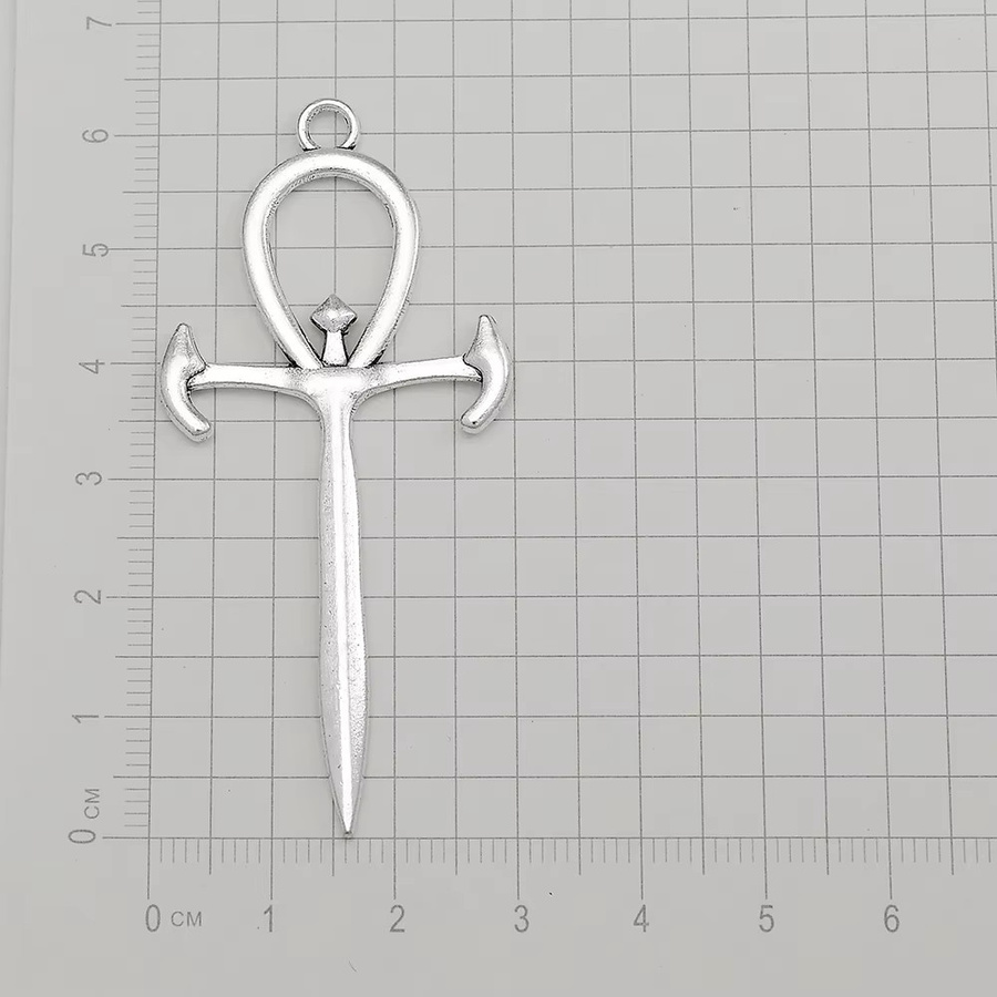 Fezrgea Ankh-Kreuz-Anhänger, Vintage, Silber, Unisex, 63x30mm - Bild 2
