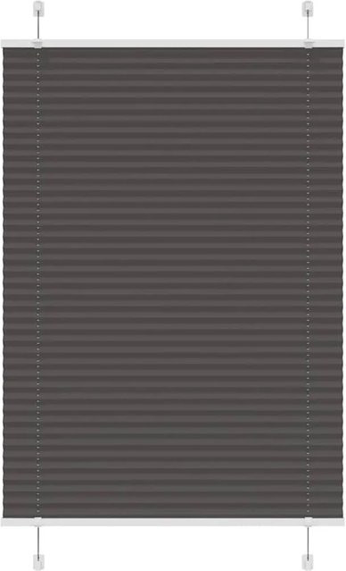 vidaXL Plissee Schwarz aus Polyester, semi-transparent, B: 85 cm, H: 100 cm - Bild 1
