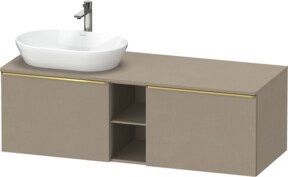 Duravit Waschtischunterschrank D-Neo in Gold und Beige, Wandmontage, mit 2 Türen und 1 Fach, B/T: 140 x 55 cm - Bild 1