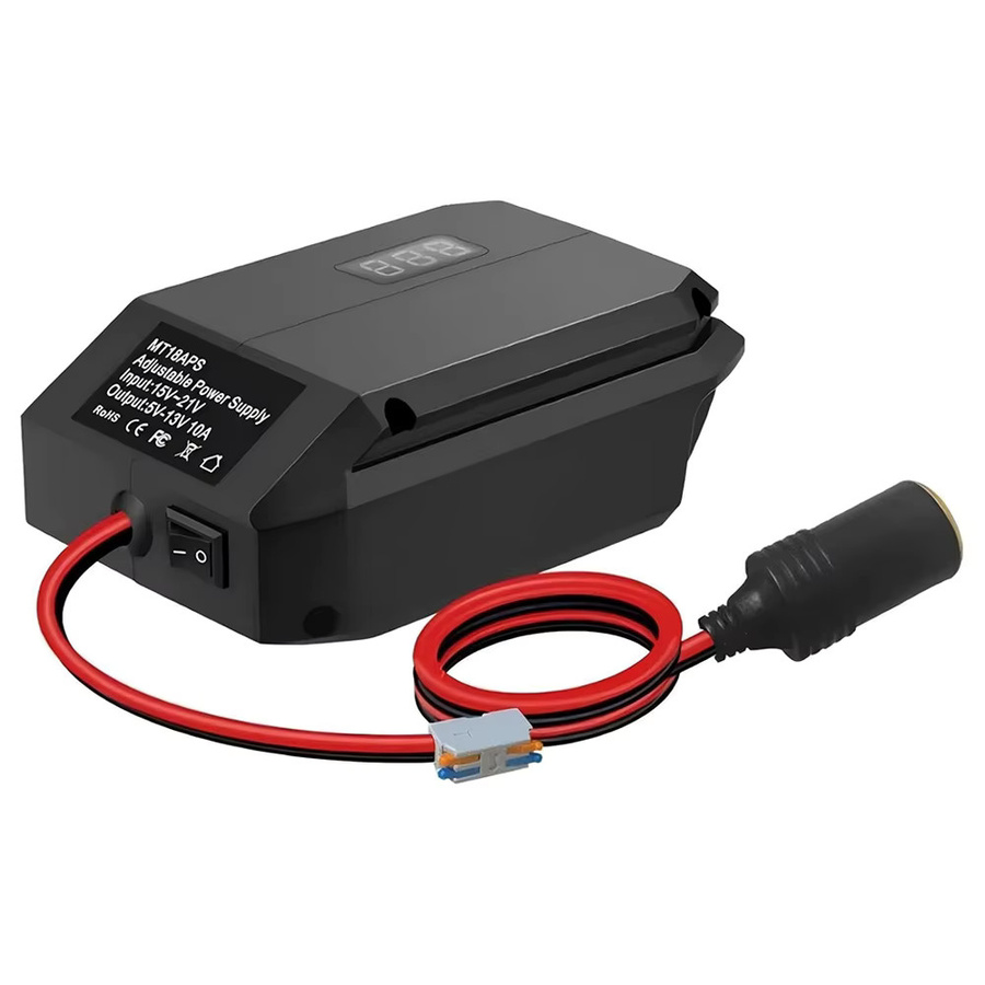 Makita Power Wheel Adapter 18V auf 12V Step-Down-Konverter mit Zigarettenanzünder in Schwarz - Bild 2