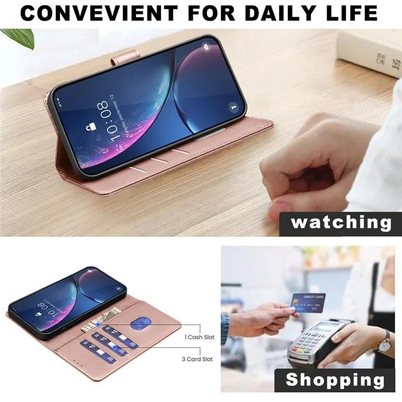 Diebstahlsichere RFID-Wallet-Lederschutzhülle für OPPO Realme C71 4G in Blau - Bild 5