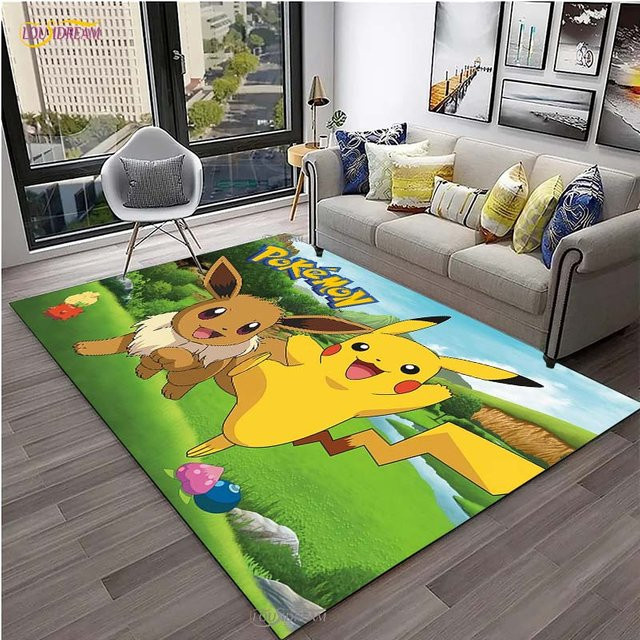 Miniso Pokemon Pikachu Rutschfeste Bodenmatte für Kinder, Mehrfarbig, B/B: 60 x 90 cm - Bild 1