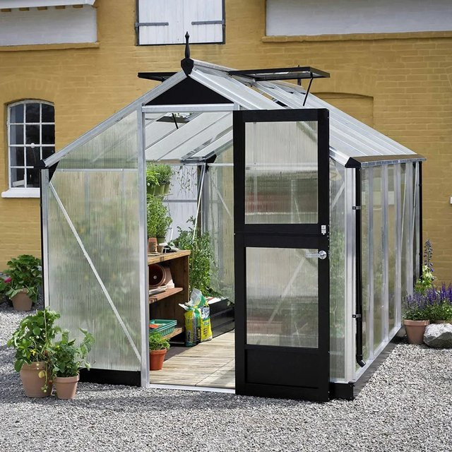 Juliana Gewächshaus Compact 8 aus Aluminium mit Polycarbonat und Satteldach - Bild 1