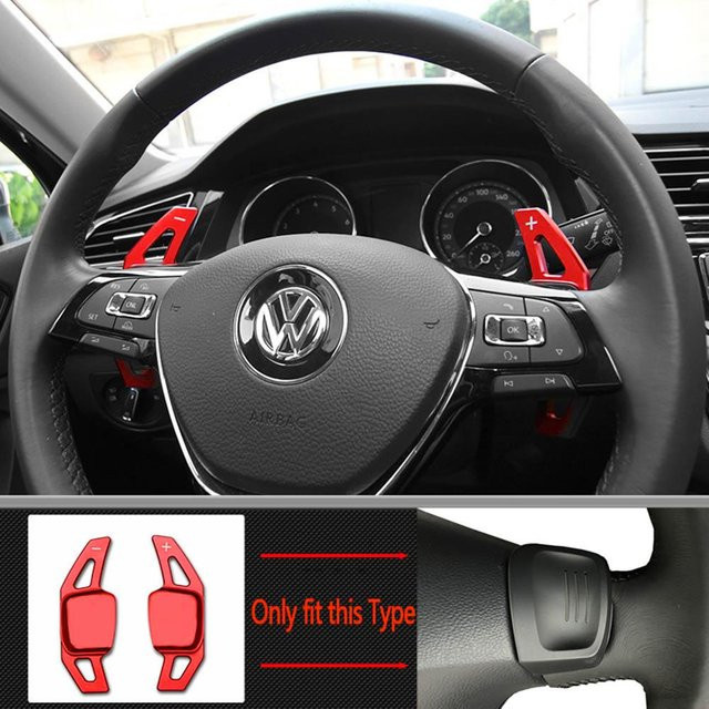 Schaltwippen DSG Shifter Erweiterung für Volkswagen Golf 7 Alltrack MK7 Passat B8 VW Variant Tiguan Jetta MK6 in Rot - Bild 1