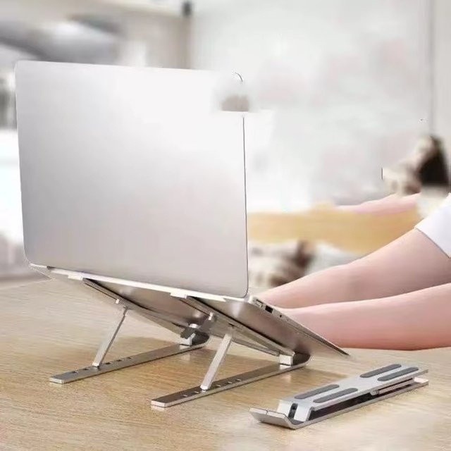 Tragbare Aluminium Laptop Stand Basis Faltbare Notebook Halterung für Macbook Air Pro in Silber - Bild 1
