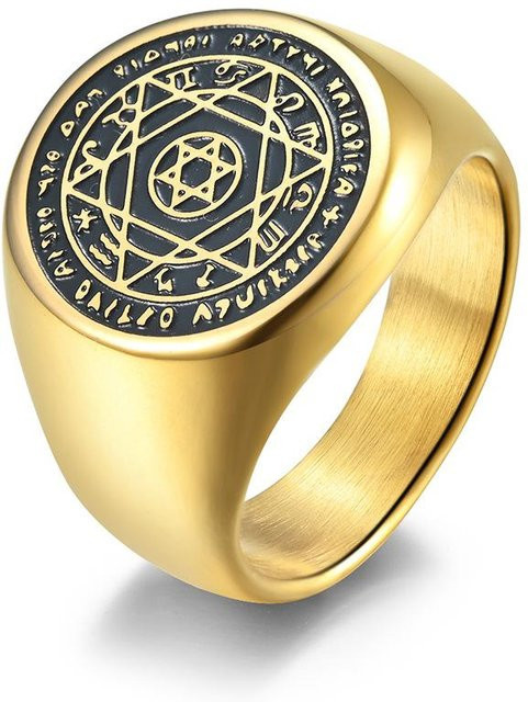 YIRAN Ring Titanstahl, Gold, Herren - Bild 1