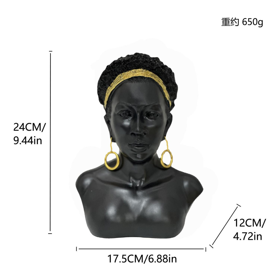 Yiran Furniture Ethno-Stil Mädchen-Avatar Skulptur aus Harz als Tischdekoration und Schmuck-Display - Bild 1