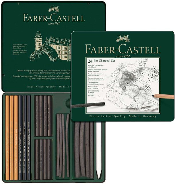 Faber Castell Pitt Charcoal Kohleset in Schwarz für Profis - Bild 1