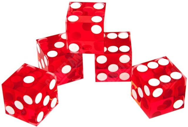 Allbestart Casino Würfel D6, 5-teiliges Set, 19mm, Acryl, Klar - Bild 1