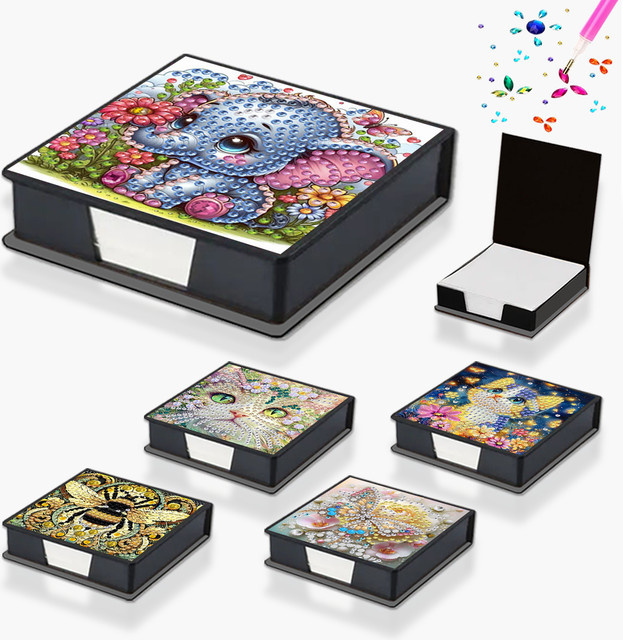 DIY Tier-Diamantmalerei Aufkleber-Spender aus Kunststoff, bunter Briefpapierhalter und Organizer für Schule und Haushalt - Bild 1