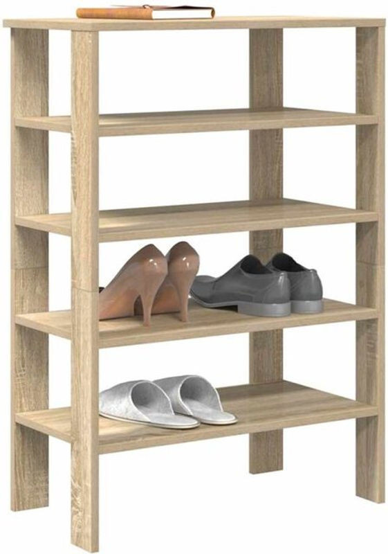 Schuhregal Vidaxl in Sonoma-Eiche Natur aus Holzwerkstoff, Skandinavisch, B/T/H: 61 x 32 x 87,5 cm - Bild 1