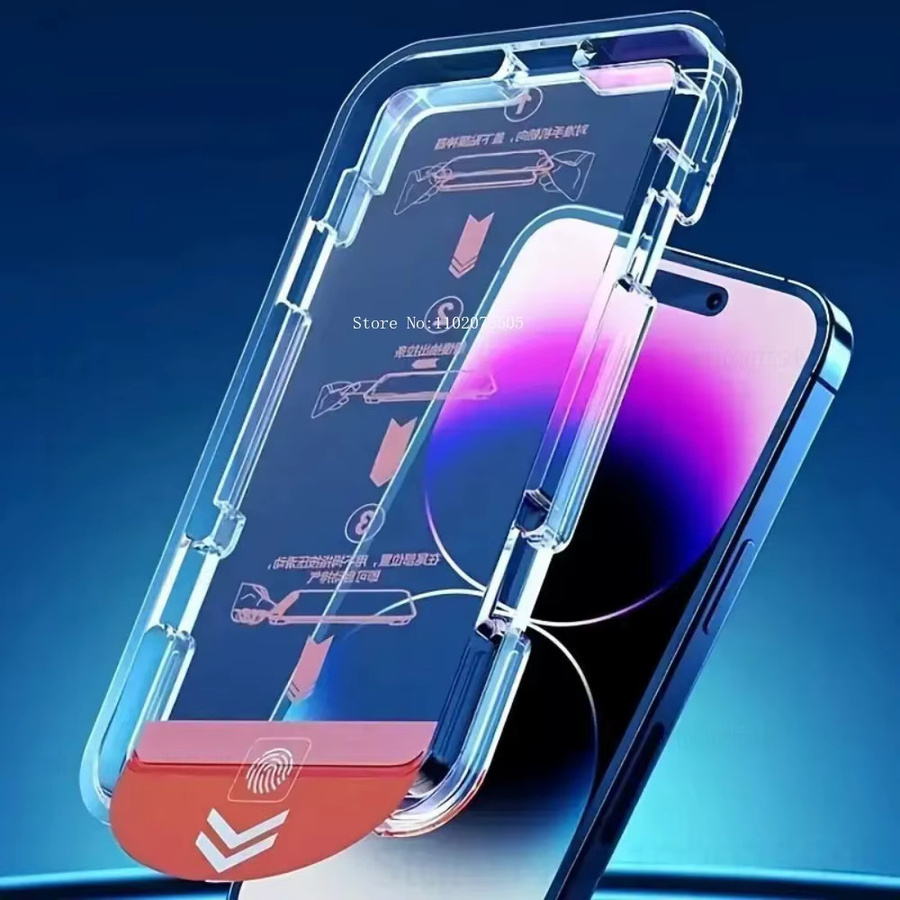 HKYC 2er-Set HD gehärtetes Glas für iPhone 17, 17 Pro Max, 16E, 16 Plus, 15, 14 Pro Max, 11, 12 Pro Max, 13 Mini mit Auto-Ausrichtungsset, transparent - Bild 5