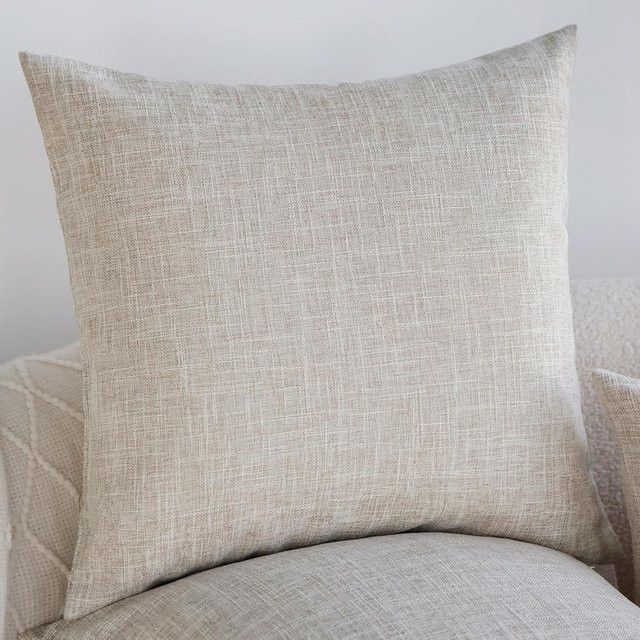 Dekorativer Kissenbezug aus Kunstleinen von inyahome in Grün, quadratischer Kissenbezug für Sofa und Zuhause - Bild 1