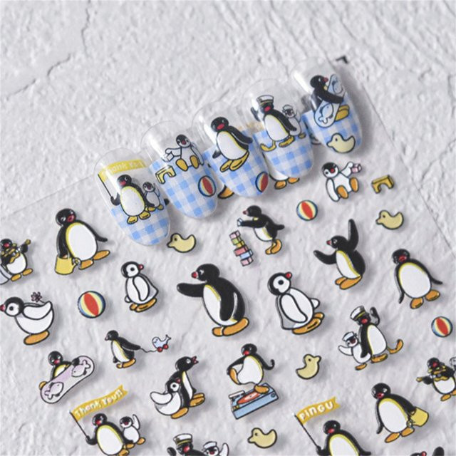 Rhstoe Pinguin Nagelaufkleber, Cartoon Tiere, DIY Maniküre Zubehör - Bild 1
