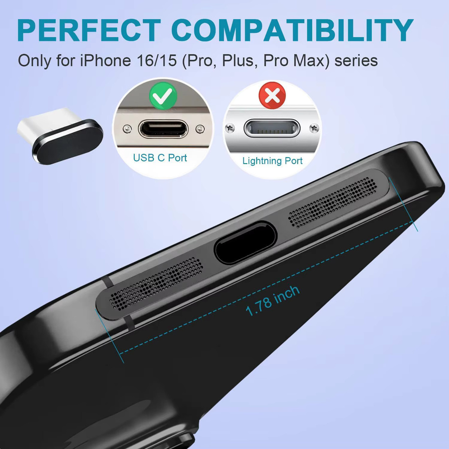 USB-C Reinigungsset aus Metall mit Staubschutz-Stecker und Reinigungsbürste für iPhone 15/16 sowie Android-Smartphones von Samsung und Xiaomi - Bild 4
