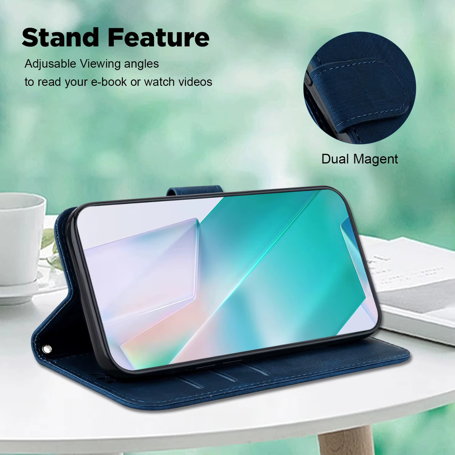 Magnetische Leder Handyhülle mit Kartenfach für Xiaomi 11 12 13 14 15 Pro Ultra in Pink - Bild 3