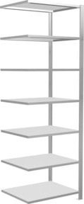 Schulte Anbauregal Büro-Steckregal MULTIplus150 mit 7 Fachböden und Mittelanschlag, Farbe: Lichtgrau, B/T/H: 230 x 60 x 75 cm - Bild 1