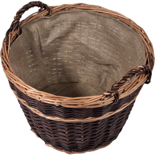 DOBAR Kaminholzkorb aus Weide und Jute in Braun, Durchmesser: 50 cm, Höhe: 40 cm - Bild 2