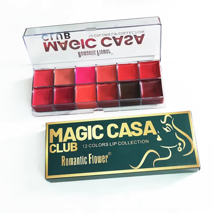 Romantic Flower Lipgloss-Palette, 12 Farben, Glänzend, Damen - Bild 3