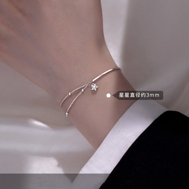 FANGSU Armband, 925 Silber, Stern-Doppelschicht, Damen - Bild 1