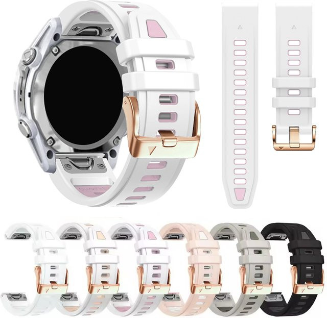 Quickfit Uhrenarmband Silikon, Weiß, Damen, 20mm - Bild 1