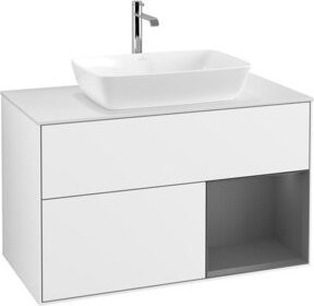 V&B Waschtischunterschrank Finion 100 in Weiß glänzend lackiert, B/T/H: 100 x 50,1 x 50,1 cm - Bild 1