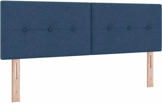 vidaXL Kopfteil gepolstert in Blau aus Kunstleder und Stoff, Breite: 144 cm - Bild 1