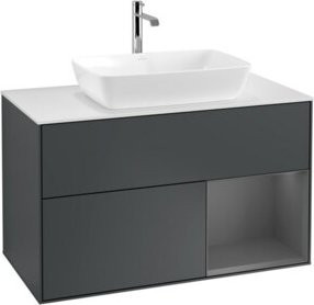 V&B Waschtischunterschrank Finion 100 in Mattblau lackiert B/T/H: 100 x 50,1 x 50,1 cm - Bild 1