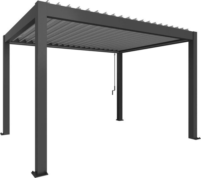 Biohort Pergola modern aus Stahl in Dunkelgrau, B/H/T: 404,5 x 264 x 312 cm - Bild 4