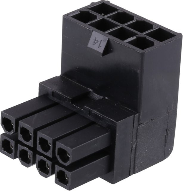 T8WC 8Pin CPU Netzteil Konverter 90 Grad abgewinkelt, 8Pins Buchse auf Stecker, Schwarz - Bild 1