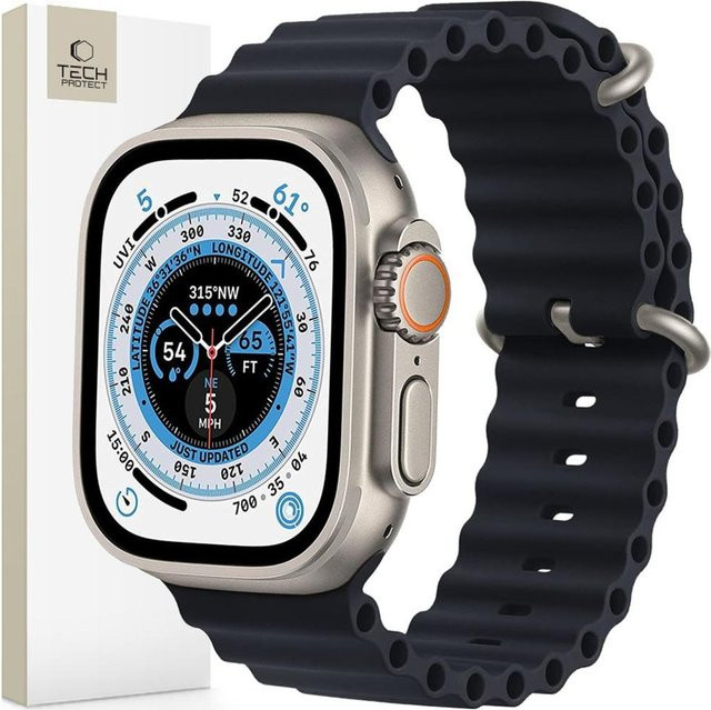 Tech-Protect Uhrenarmband, Kunststoff, Edelstahl, Schwarz, Unisex - Bild 1
