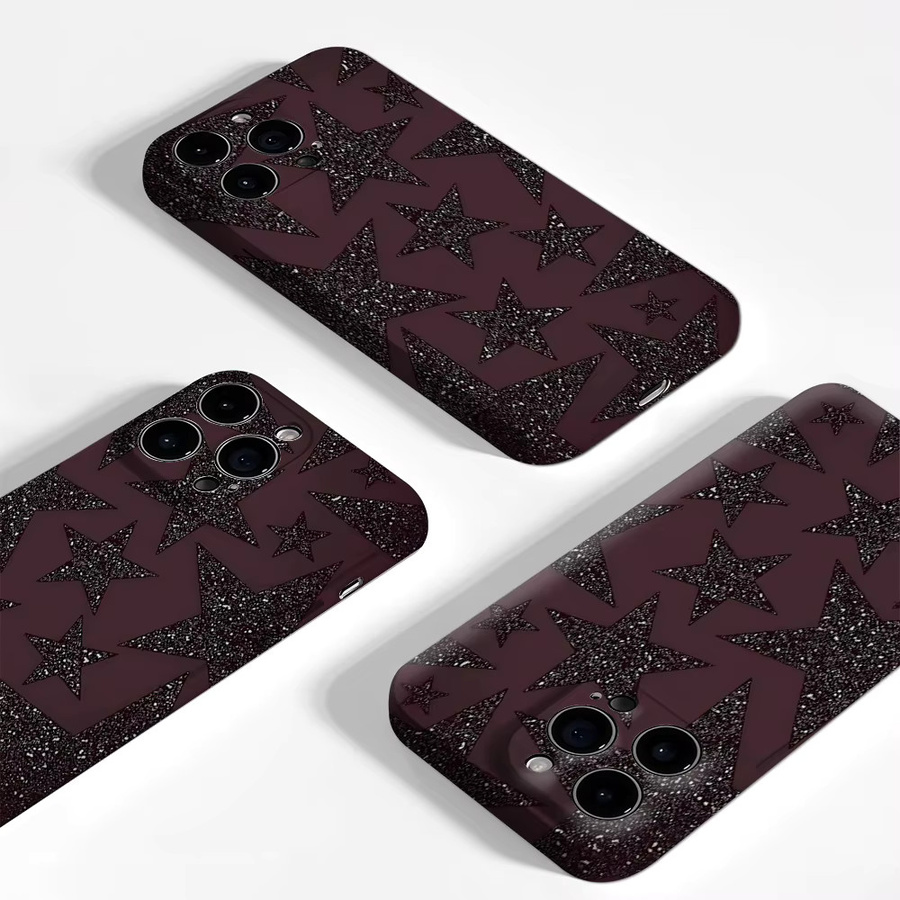 Potdemiel Glitzer-Stern Handyhülle für iPhone 17 16 15 14 13 Pro Max Plus mit Magnetfunktion in Purple - Bild 2