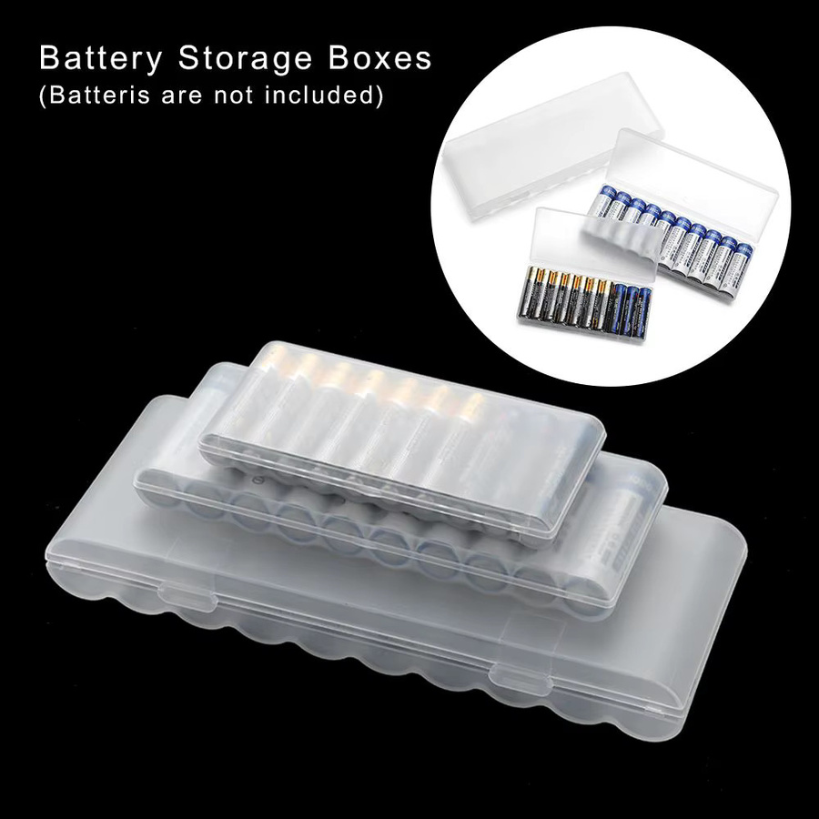 VORTNGLE Batterie-Aufbewahrungsbox mit 10 Fächern, transparenter Kunststoff-Organizer für AAA, AA und 18650 Batterien - Bild 4
