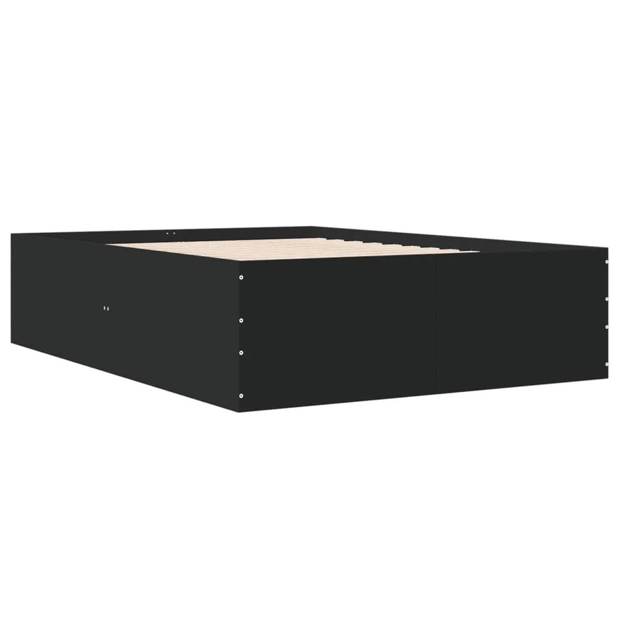 vidaXL Bettgestell modern in Schwarz aus Holzwerkstoff B/T/H: 120 x 200 cm - Bild 2