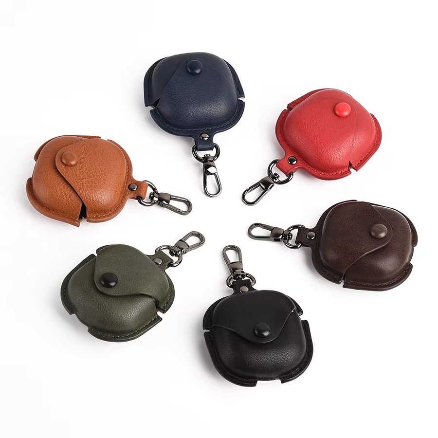 Luxuriöse Lederhülle für Samsung Galaxy Buds 4 und Galaxy Buds 4 Pro in Gelb mit Schlüsselanhänger - Bild 6