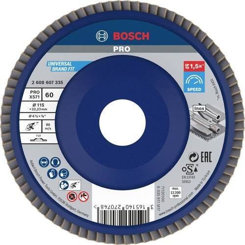 Bosch Fächerschleifscheibe X571 Best for Metal Blau Durchmesser: 115 mm - Bild 1