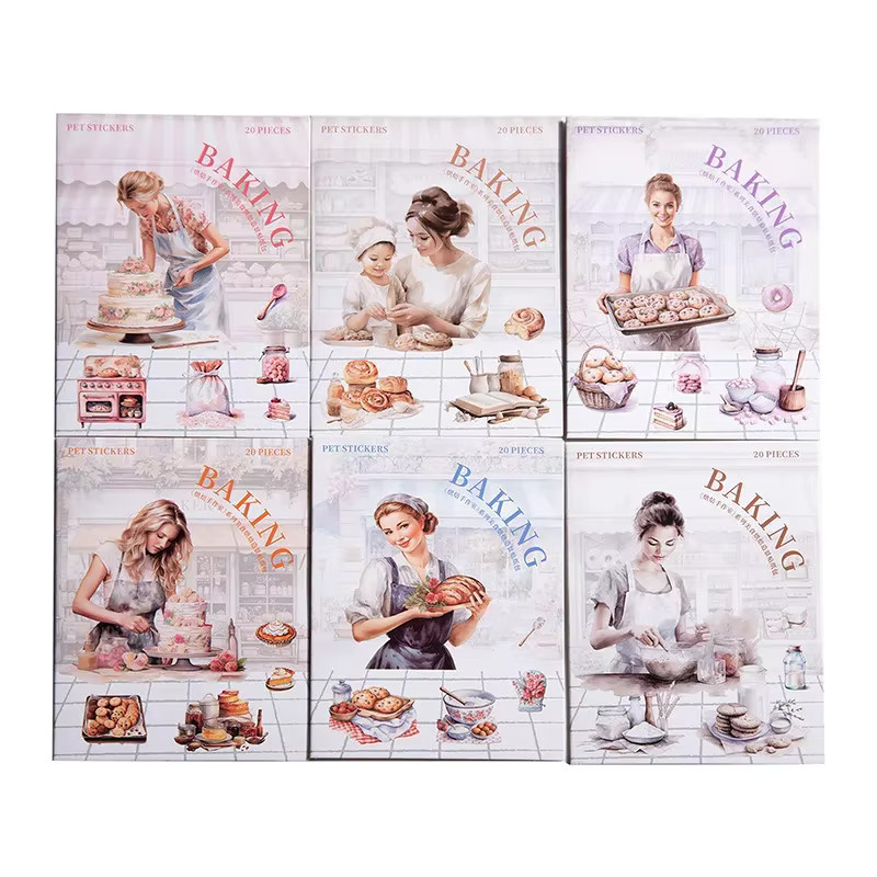 20 Stück Gourmet Backen Landschaft Aufkleber in Multicolour für Scrapbook und Handwerk, B: 15,0 cm, H: 9,5 cm - Bild 5