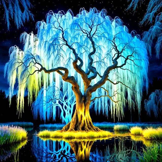 KAYOU 5D Diamant-Malerei-Set Leuchtender Baum des Lebens mit runden Diamanten für Anfänger als DIY-Kunsthandwerk zur Wanddekoration B/H: 20 x 20 cm - Bild 1