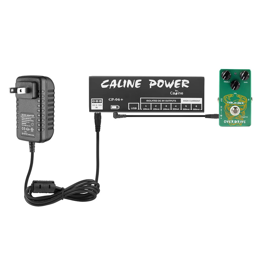 Caline CP-06+ Gitarren-Effektpedal-Netzteil in Schwarz mit 6 unabhängigen Ausgängen - Bild 3
