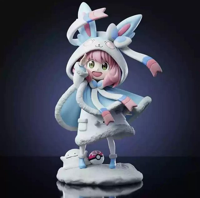 Anya Forger Cos Sylveon Anime Figur, Pokémon, 19cm, Puppe - Bild 1
