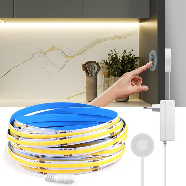 CHNAITEKE Dimmbare COB LED Schrankleuchte aus Holz mit Touch-Sensor und Warmweiß-Licht für Küche und Kleiderschrank - Bild 1