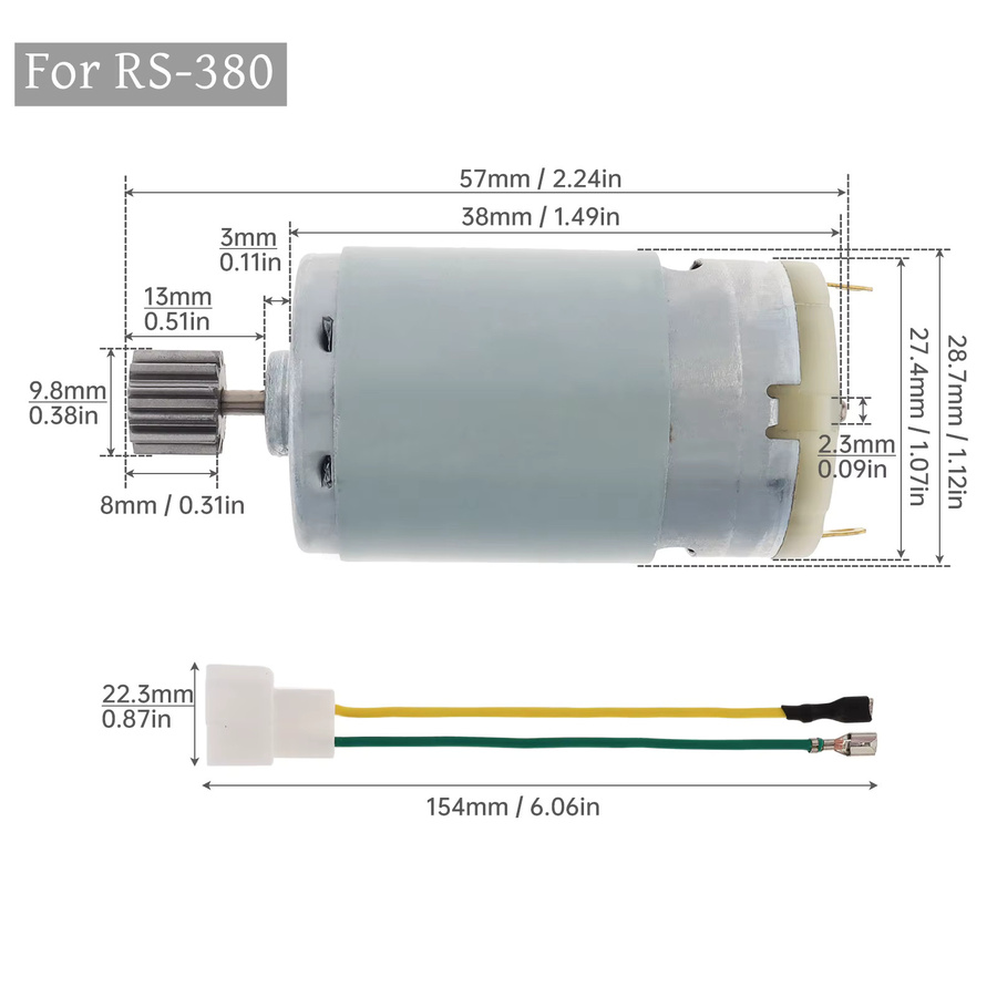 ChgImposs R380 R390 Gleichstrommotor, 12 Zähne, 6V/12V, 12000-20000RPM, Elektromotor für ferngesteuertes Auto - Bild 1
