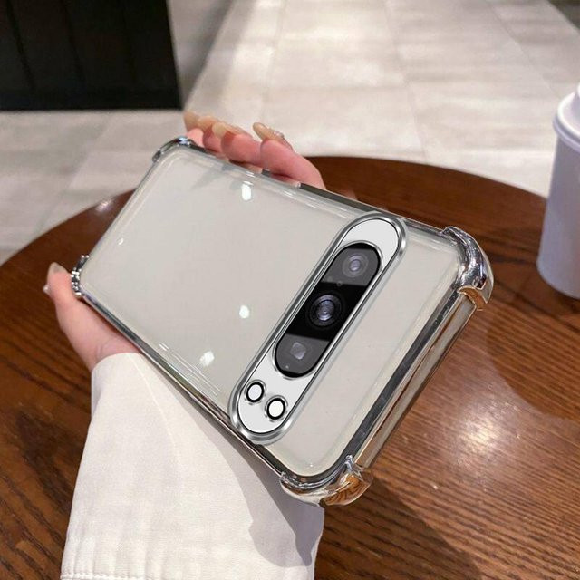 Transparente Handyhülle mit galvanisiertem farbigem Rand für Google Pixel 8 Pro - Bild 1