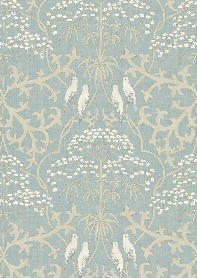 Lewis & Wood Tapete Bella Camomile in Blau mit floralem Art Nouveau Design - Bild 1