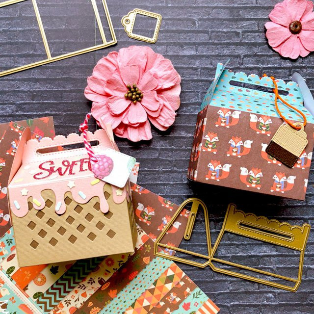 KLJUYP Candy Box Metall-Stanzschablonen in Gold für DIY-Scrapbooking und dekorative Prägung von Papierkarten - Bild 1