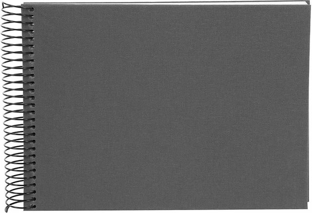 goldbuch Spiralalbum aus Leinen in Grau mit 40 weißen Seiten, B: 24 cm, H: 17 cm - Bild 1
