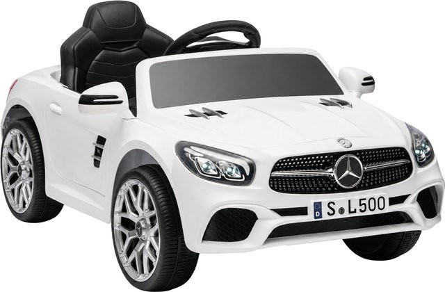 AIYAPLAY Mercedes-Benz SL500 Elektroauto für Kinder, mit Fernbedienung, Weiß, ab 3 Jahre - Bild 1