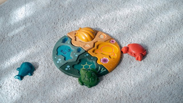 Plantoys Unterwasserpuzzle, Meerestiere, Holz, ab 1 Jahr - Bild 1