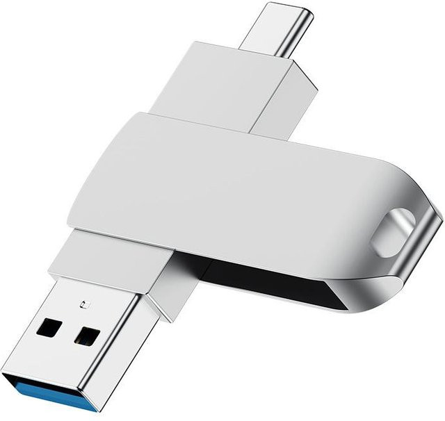 Fanciful Spot Dual-Use USB-Flash-Laufwerk Typ C, 256GB, Silber - Bild 1